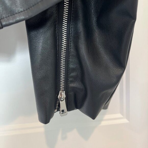 NWOT Eloquii Women’s Black Faux Leather Moto Jacket, Size 22/24 - Picture 6 of 9